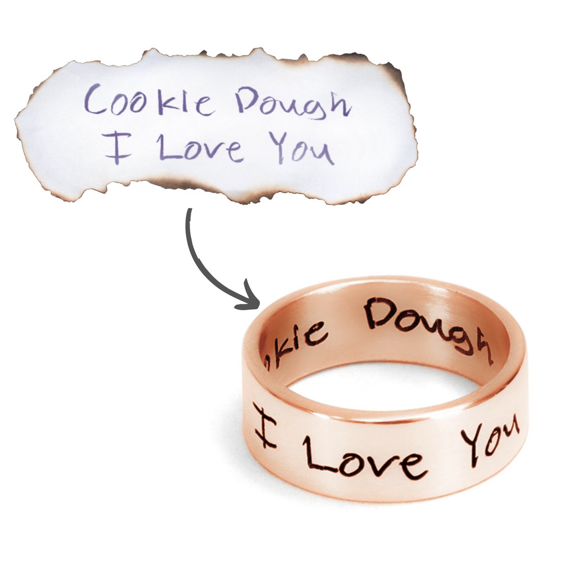 Personalized Handwriting Engraved Ring - Pandora Jewels