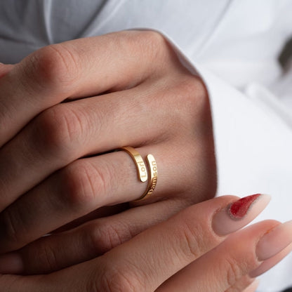 Personalised Double Bar Name Ring - Pandora Jewels