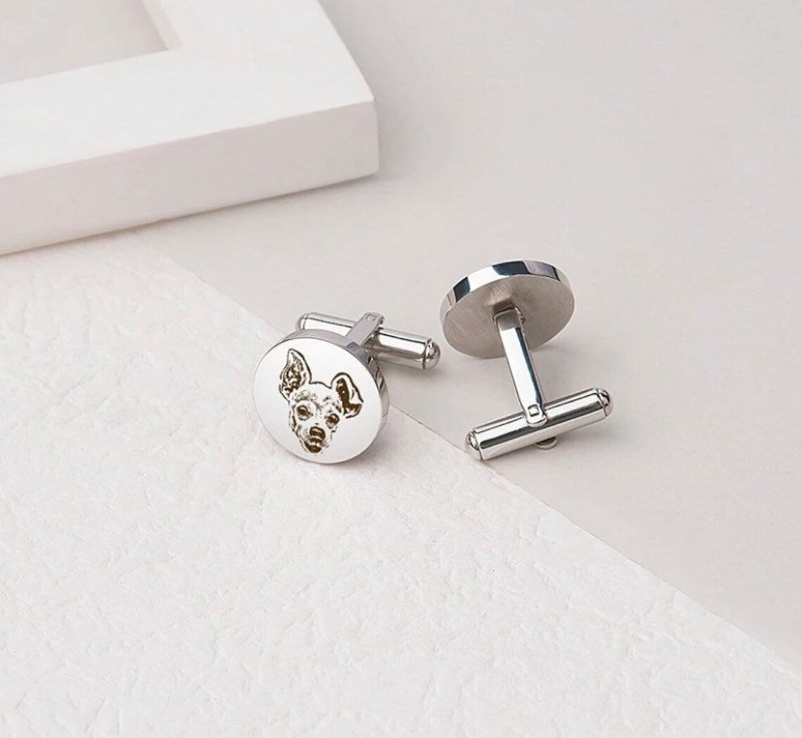 Custom Pet Engraved Cufflinks - Pandora Jewels