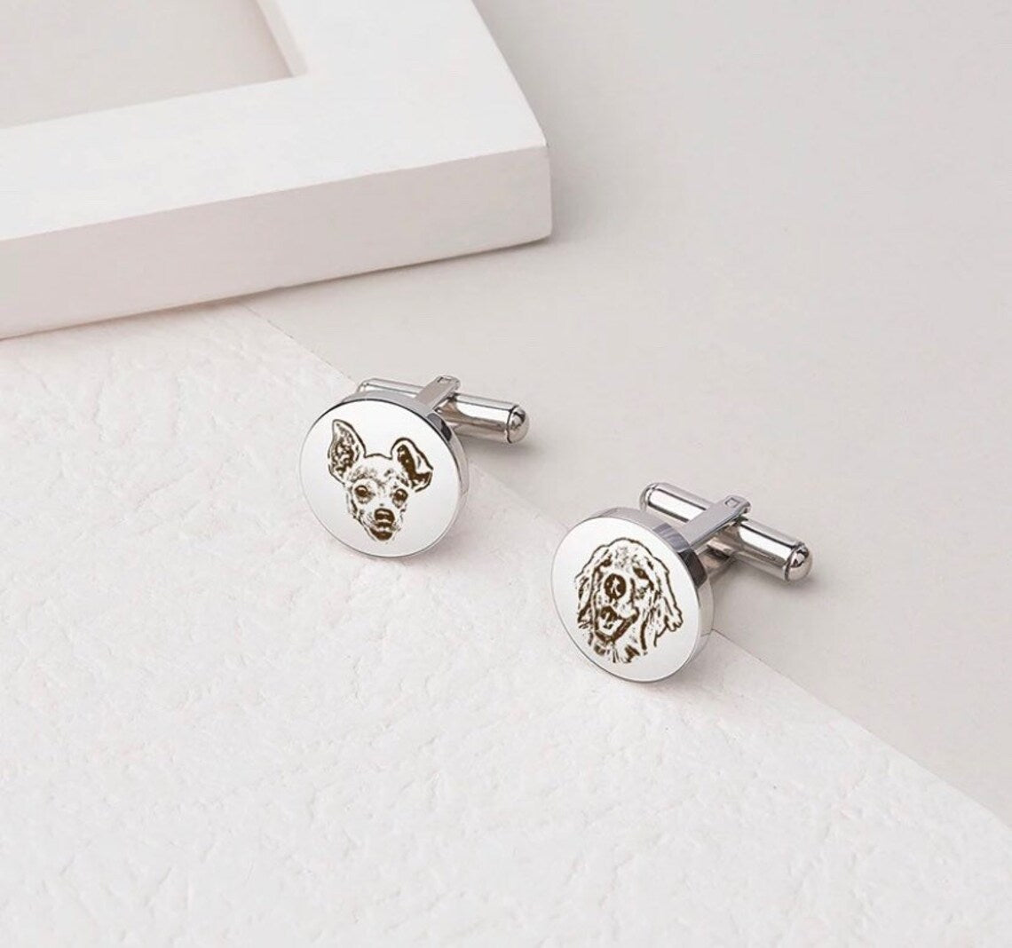 Custom Pet Engraved Cufflinks - Pandora Jewels