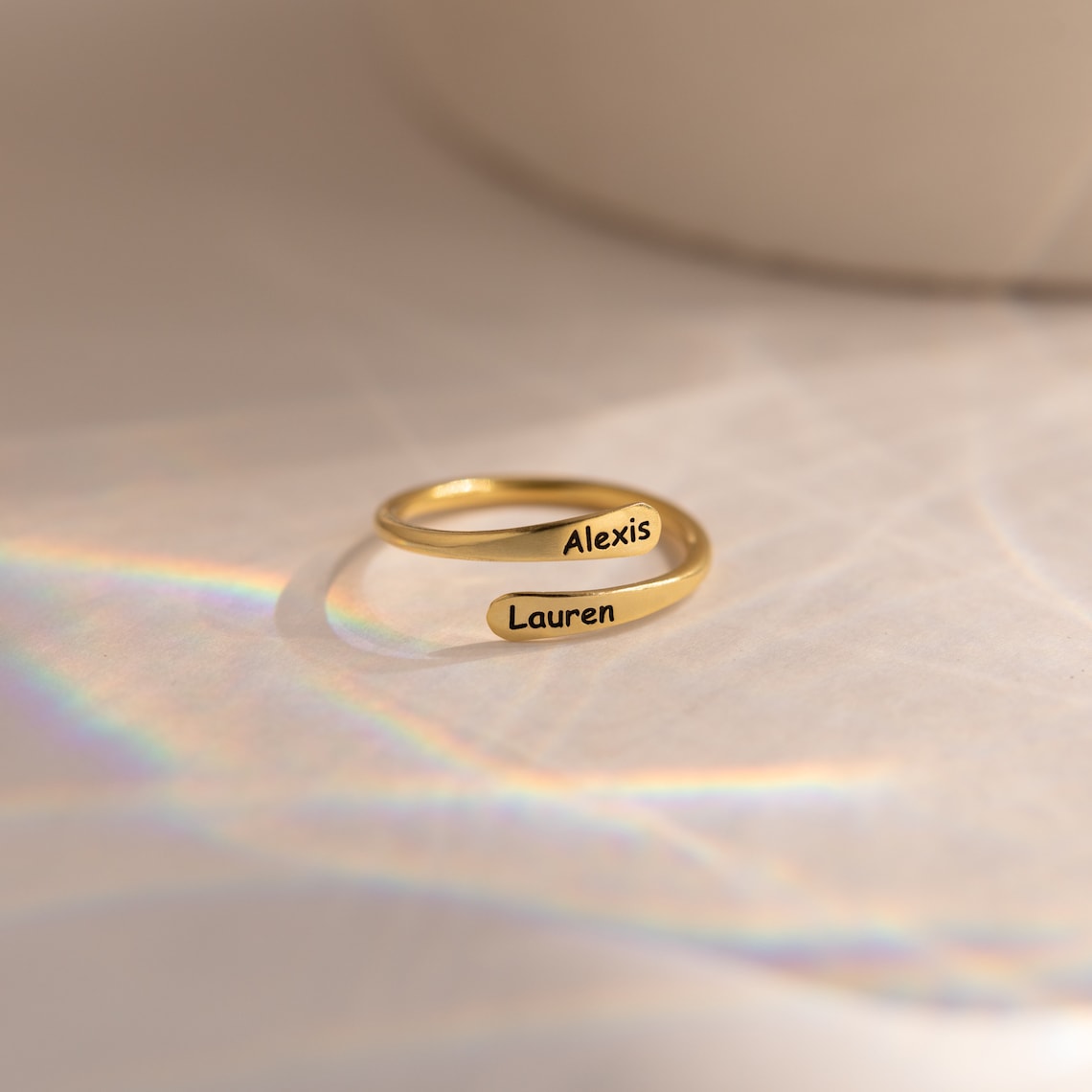 Personalized Rounded Edge Wrap Name Ring - Pandora Jewels