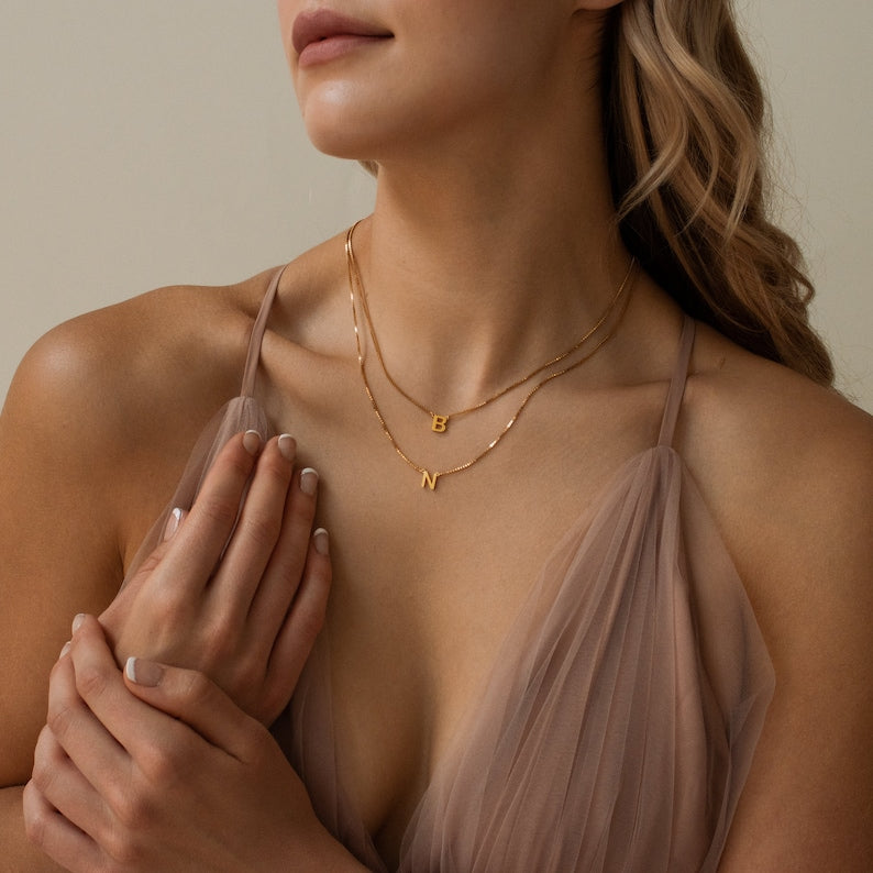 Personalized Layered Letter Necklace - Pandora Jewels