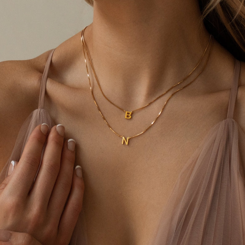 Personalized Layered Letter Necklace - Pandora Jewels
